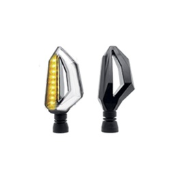  DIRECCIONAL LED SECUENCIAL TIPO ALETA UNIVERSAL (AMARILLO-BLANCO)