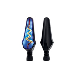 [RS-DIR-0012Y-BU] DIRECCIONAL LED SECUENCIAL TIPO RAYO UNIVERSAL (AMARILLO-AZUL)