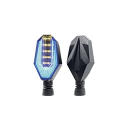 [RS-DIR-0032Y-BU] DIRECCIONAL LED SECUENCIAL TIPO CAPARAZON UNIVERSAL (AMARILLO-AZUL)