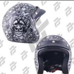 [CAS-3/4-R010-2XL] CASCO 3/4 RUDO COLLAGE DOT RUDOS BIKER TALLA 2XL NEGRO-BLANCO BRILLANTE