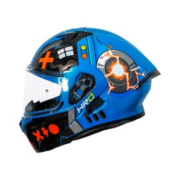 [HRO-3420-BOTAN-XL] CASCO HRO 3420DV BOT AZUL/NARANJA VISOR TR (XL)