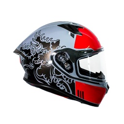 [HRO-523-HOKUSAIRJ-L] CASCO HRO 523DV HOKUSAI GRIS/ROJO VISOR TR (L)