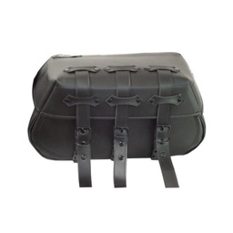 [5127-1012] JUEGO ALFORJAS LONA PIEL SINTETICA ML-3 NEGRAS MOD 2020 18 LTS 47X25X18 CM