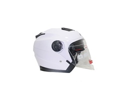 [CAS-7101-1255B] CASCO 3/4 DOT IRON RACING DOBLE MICA MODELO EUPOREO BLANCO TALLA M
