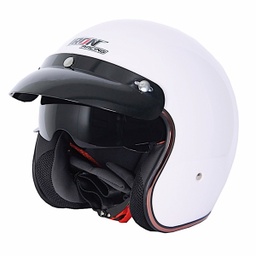 [CAS-7101-1135C] CASCO 3/4 IRON RACING P/CHOPER DOT BLANCO TALLA L