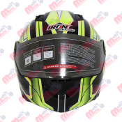 [CAS-7101-1478A] CASCO ABATIBLE DOBLE MICA  IRON RACING DOT DREAM VERDE S