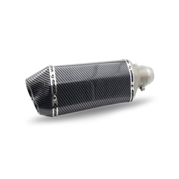 [RS-ESC-9002] ESCAPE DEPORTIVO RECTANGULAR DOBLE SALIDA CON PINTURA TIPO FIBRA DE CARBON