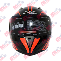 [CAS-7101-1452B] CASCO ABATIBLE IRON RACING DOBLE MICA DOT ARIES NARANJA/NEGRO TALLA M