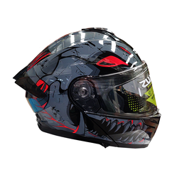 [AC1B-4029-003] CASCO PARA MOTOCICLISTA  ABATIBLE  NOCTURNE GRIS/NEGRO TALLA XL 61-62