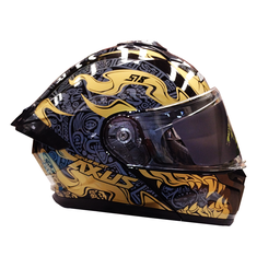 [AC1B-4015-003] CASCO PARA MOTOCICLISTA  ABATIBLE  MAYA NEGRO/DORADO TALLA XL 61-62