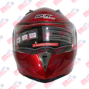 [CAS-7101-1460E] CASCO ABATIBLE IRON RACING DOBLE MICA DOT COLOR LISO ROJO TALLA XXL