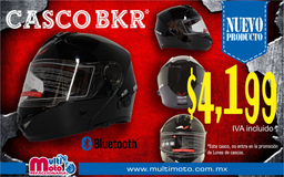 [80-3558] CASCO BKR SUPREME CON BLUETOOTH NEGRO  XL ABATIBLE