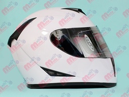 [CAS-7101-1390B] CASCO CERRADO DOBLE MICA  IRON RACING DOT BLANCO M