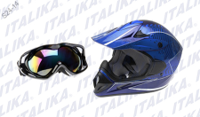[ACCCASCROCDB] CASCO CROSS CON DOT AZUL + 1 GOGGLES ACCESORIOS