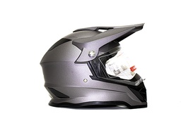 [CAS-7101-7048B] CASCO CROSS IRON RACING IR-819 DOT TITANIUM MATE PLATA BRILLO TALLA M