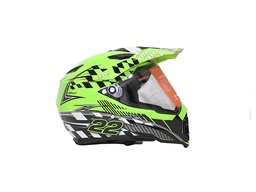 [CAS-7101-1662B] CASCO CROSS IRON RACING-K22 DOT VERDE TALLA M