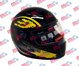 [80-7207] CASCO GHIRA GH100 GRAFICO FORZA NGO/AMARILLO G CERRADO SVS