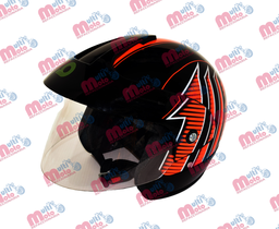 [80-7505] CASCO GHIRA GH400 GRAFICO AERO NGO/NARANJA G ABIERTO