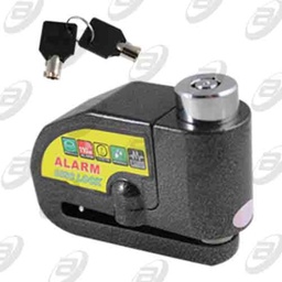 [CDM-008NE] CANDADO FRENO DE DISCO CON ALARMA 9 Vcc NEGRO MOTONETAS Y MOTOS CON FRENOS DE DISCO