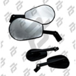 [ESP-A47NE] ESPEJO DEPORTIVO NEGRO TIPO FIBRA DE CARBON UNIVERSAL