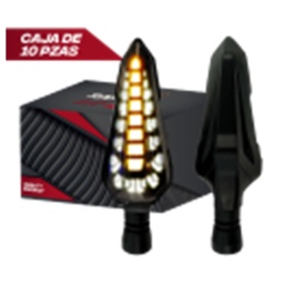 [RS-DIR-0062Y-W] DIRECCIONAL LED SECUENCIAL TIPO DAGA AMAR-BLANCO UNIVERSAL