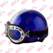 [CAS-7101-1261] CASCO P/CHOPER BLD-150-2 CON GOOGLE AZUL/BLANCO