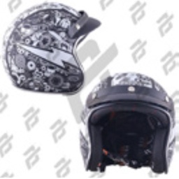 [CAS-3/4-R008-L] CASCO 3/4 LETS RIDE DOT RUDOS BIKER TALLA L NEGRO-BLANCO MATE