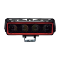 [RS-LED-13129Y-W-R] FARO AUXILIAR LED RECTANGULAR 4 LUPAS CON LUZ FRONTAL ROJO LUZ AMARILLO-BLANCO 12/80V 24-26W